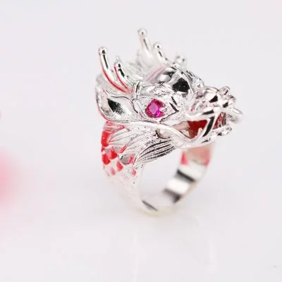 nhẫn bạc nam hình đầu rồng