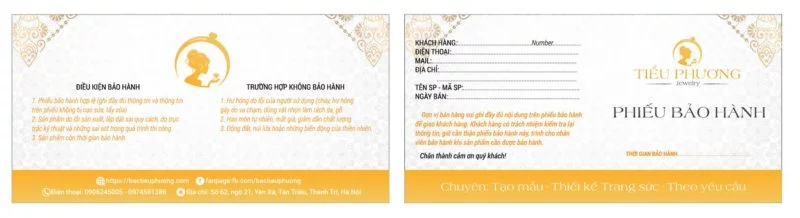 phiếu bảo hành của Bạc Tiểu phương