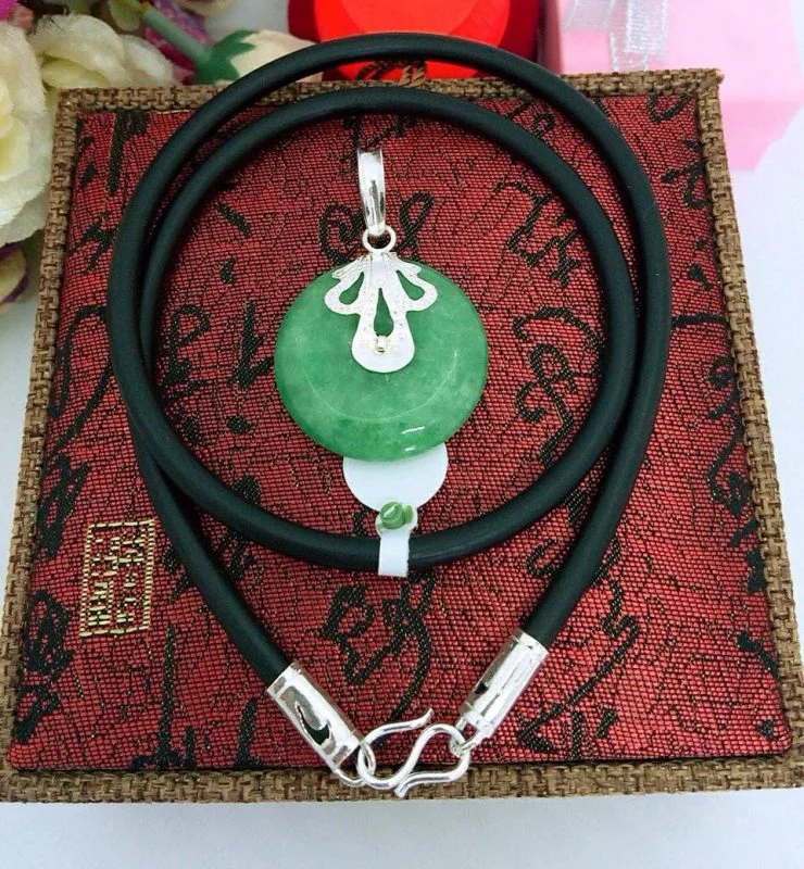 dây chuyền nam bọc bạc dây cao su