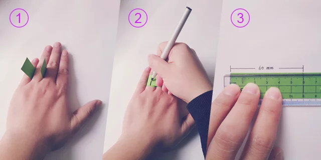 cách đo size nhẫn bằng dây hoặc mảnh giấy