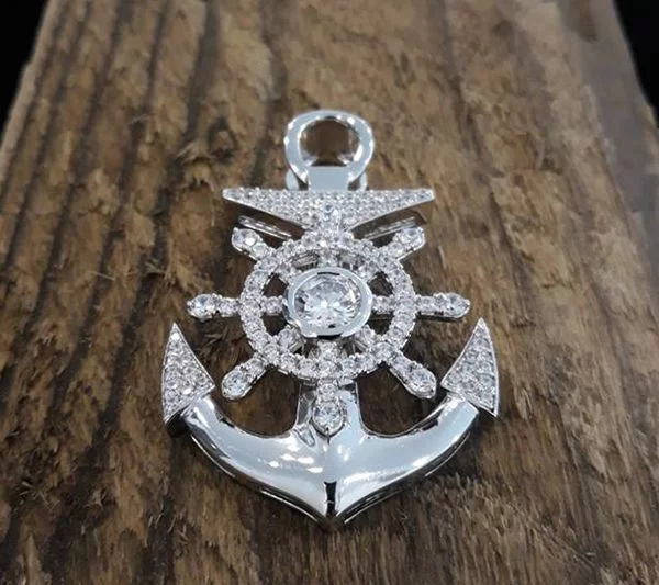 mặt dây mỏ neo bằng bạc cho nam