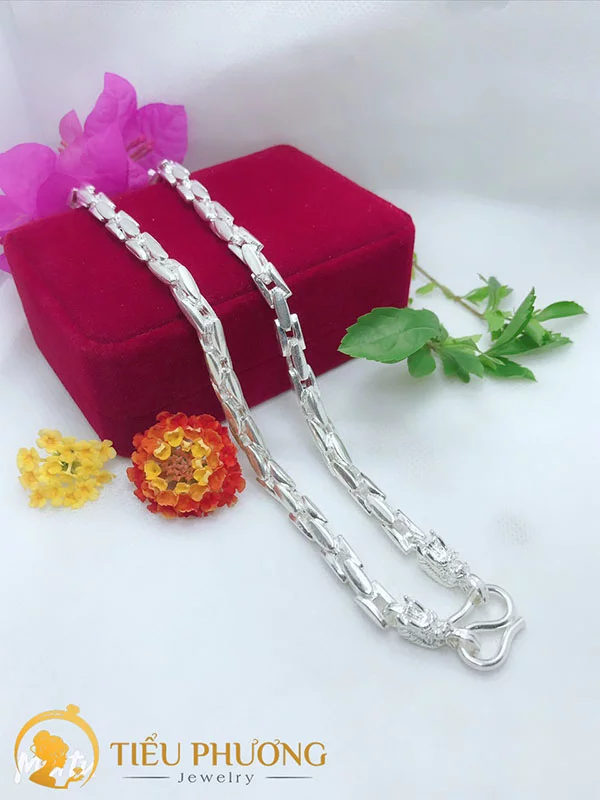 dây chuyền bạc có 2 đầu rồng