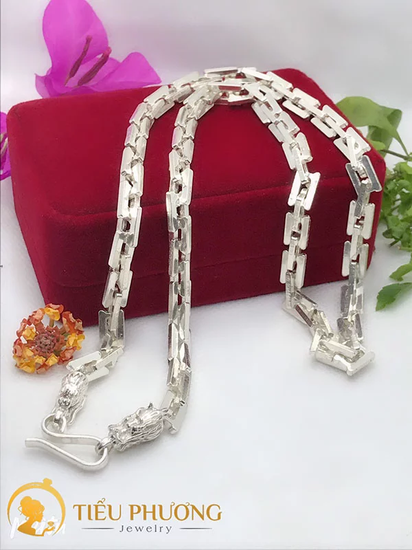 Dây chuyền bạc đầu rồng cho nam tinh tế cá tính bằng bạc 295.