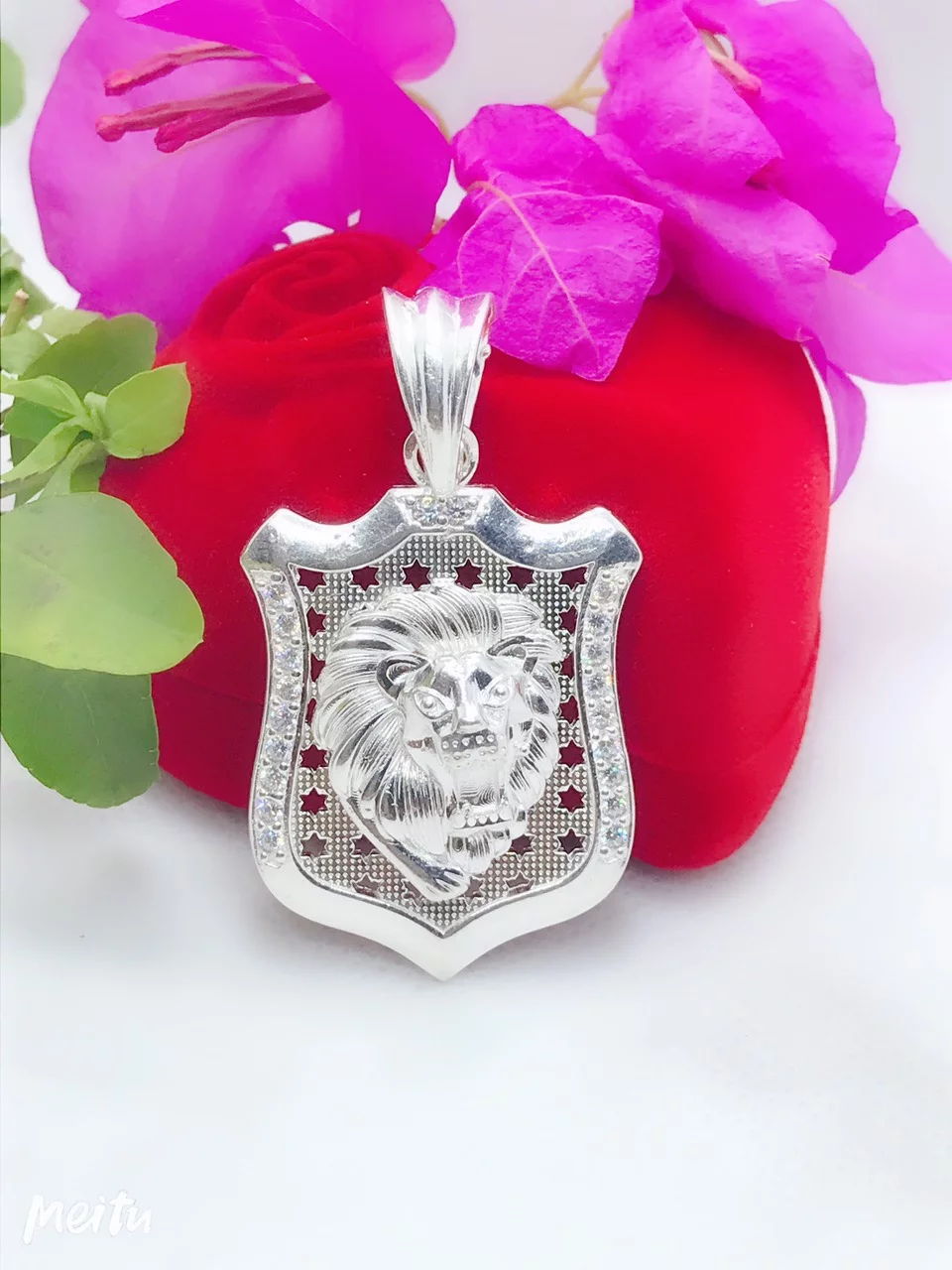 Mặt dây bạc hình sư tử cho nam tinh tế cá tính bằng bạc cao cấp 925.