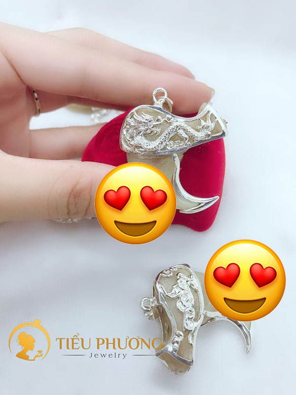 móng hổ bọc hình rồng bằng bạc