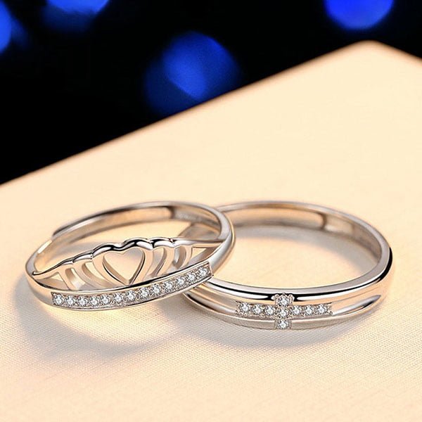 Nhẫn đôi King Queen bằng bạc cao cấp 925.